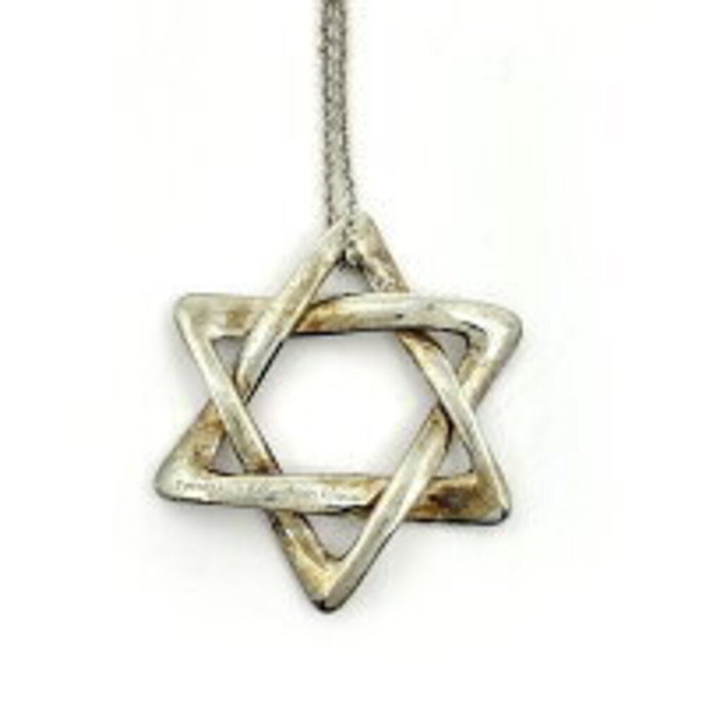 Tiffany Co Star of David Necklace Long Sterling Silver